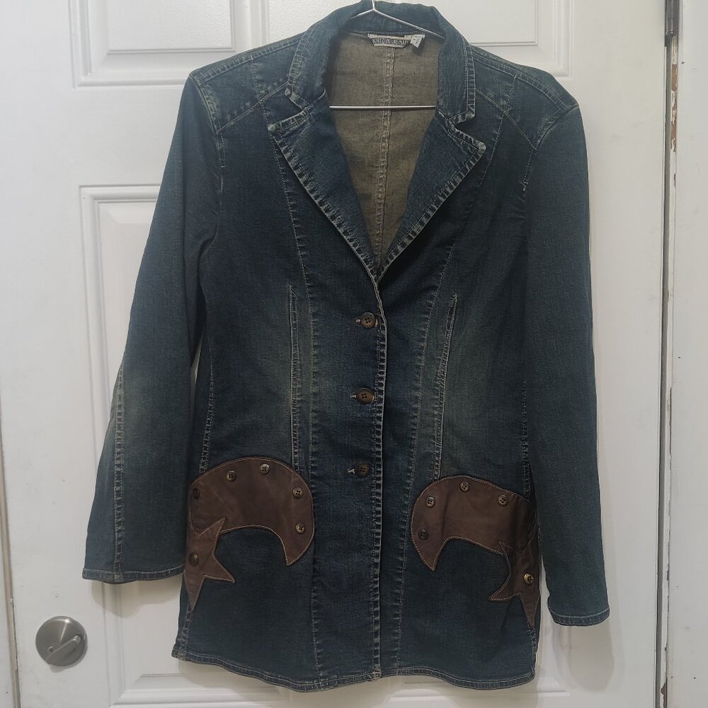 Vtg Krizia Jeans Women's Cotton Denim Jacket Size 42 US 8